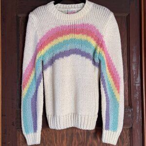 Top Secret vintage rainbow sweater, handmade in Korea, 100% acrylic